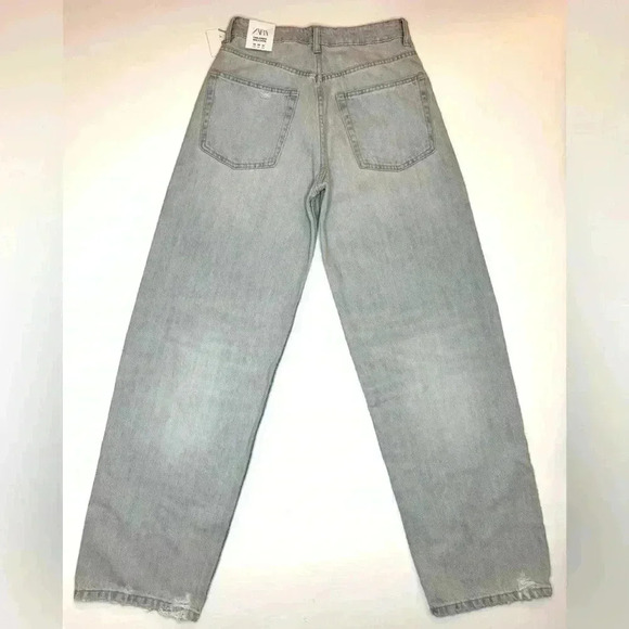 Zara Womens Tailored Mid Waist Balloon Jeans Size- 0 - Picture 7 of 9